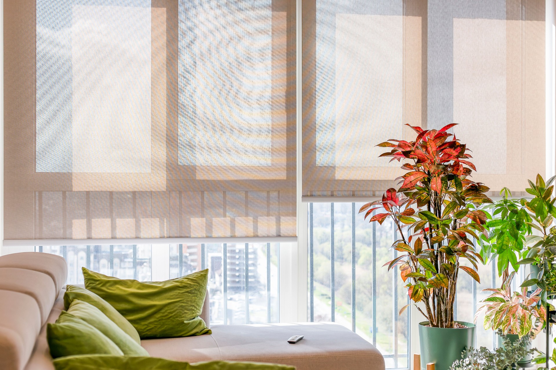 Motorized roller blinds with remote control